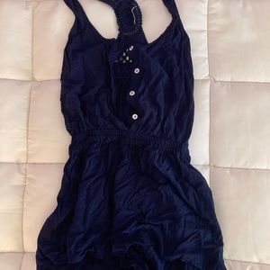 Forever 21 navy blue button up jumpsuit/romper